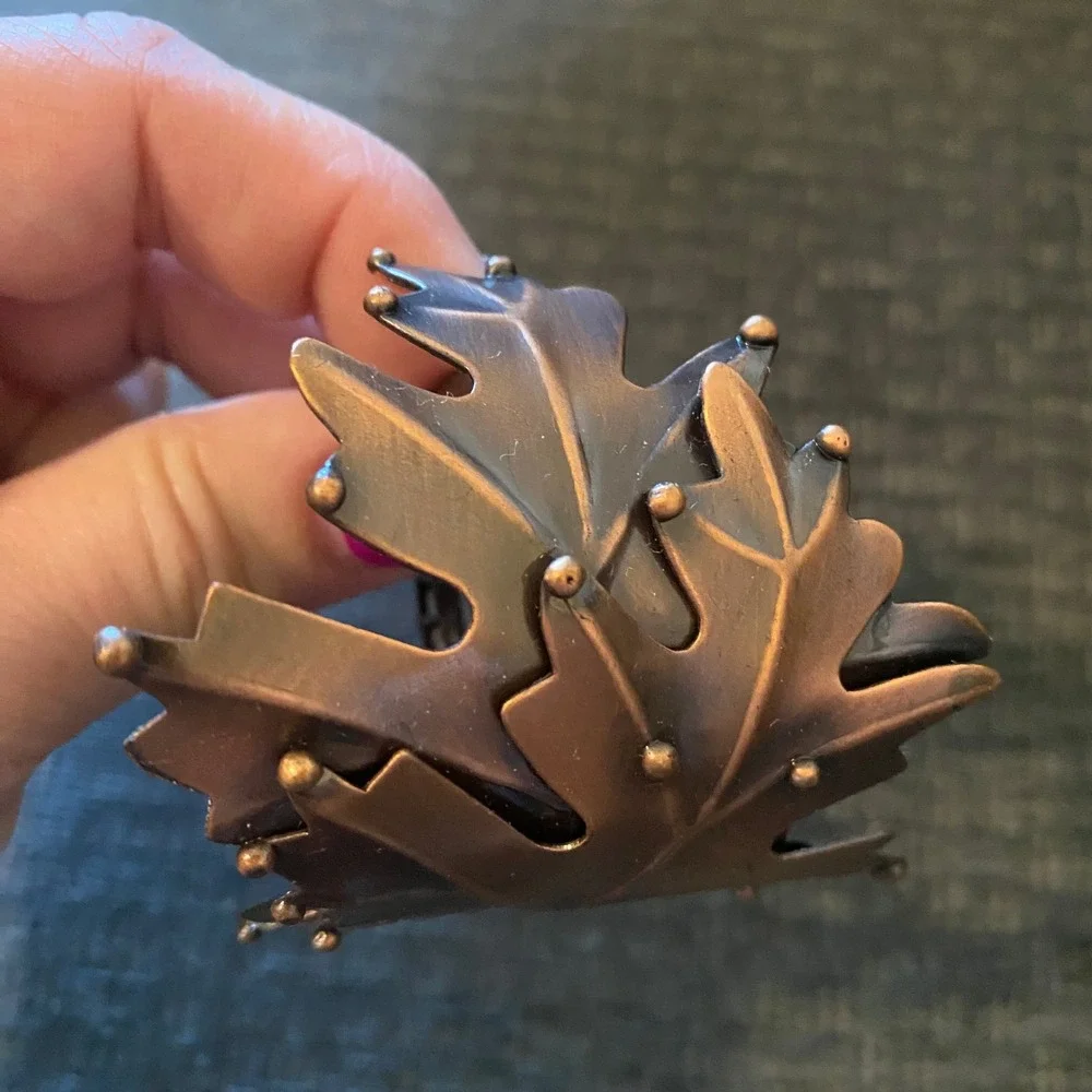 Unbranded Napkin Rings Set of 6 Copper Tone Excellent Harvest Oak‎ Leaf